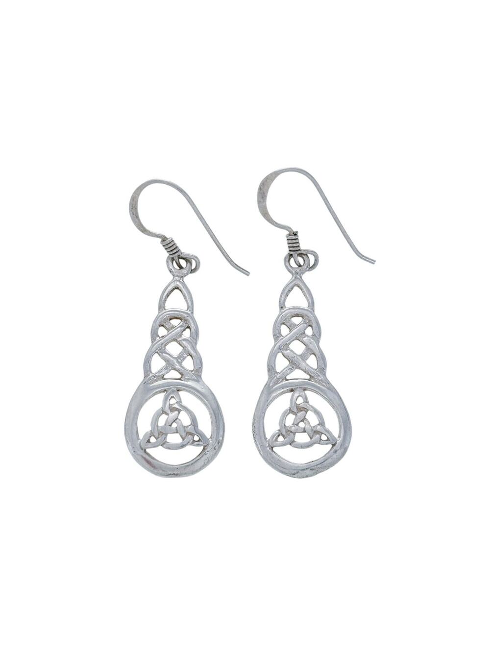 Vintage Sterling Silver 925 Celtic Knot Dangle Earrings